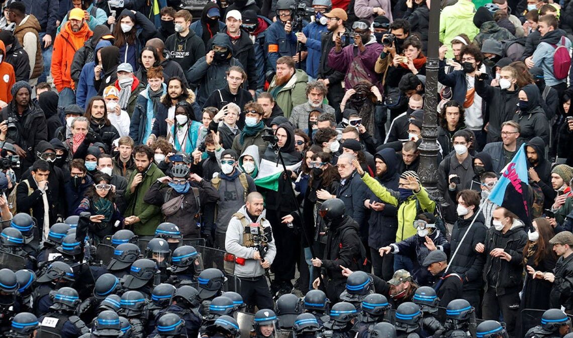 Watch live: French students gather to protest Constitutional Council’s decision on pensions