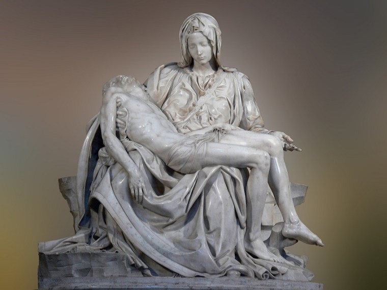 The sculpture Pieta by Michelangelo, inside St. Peter's Basilica