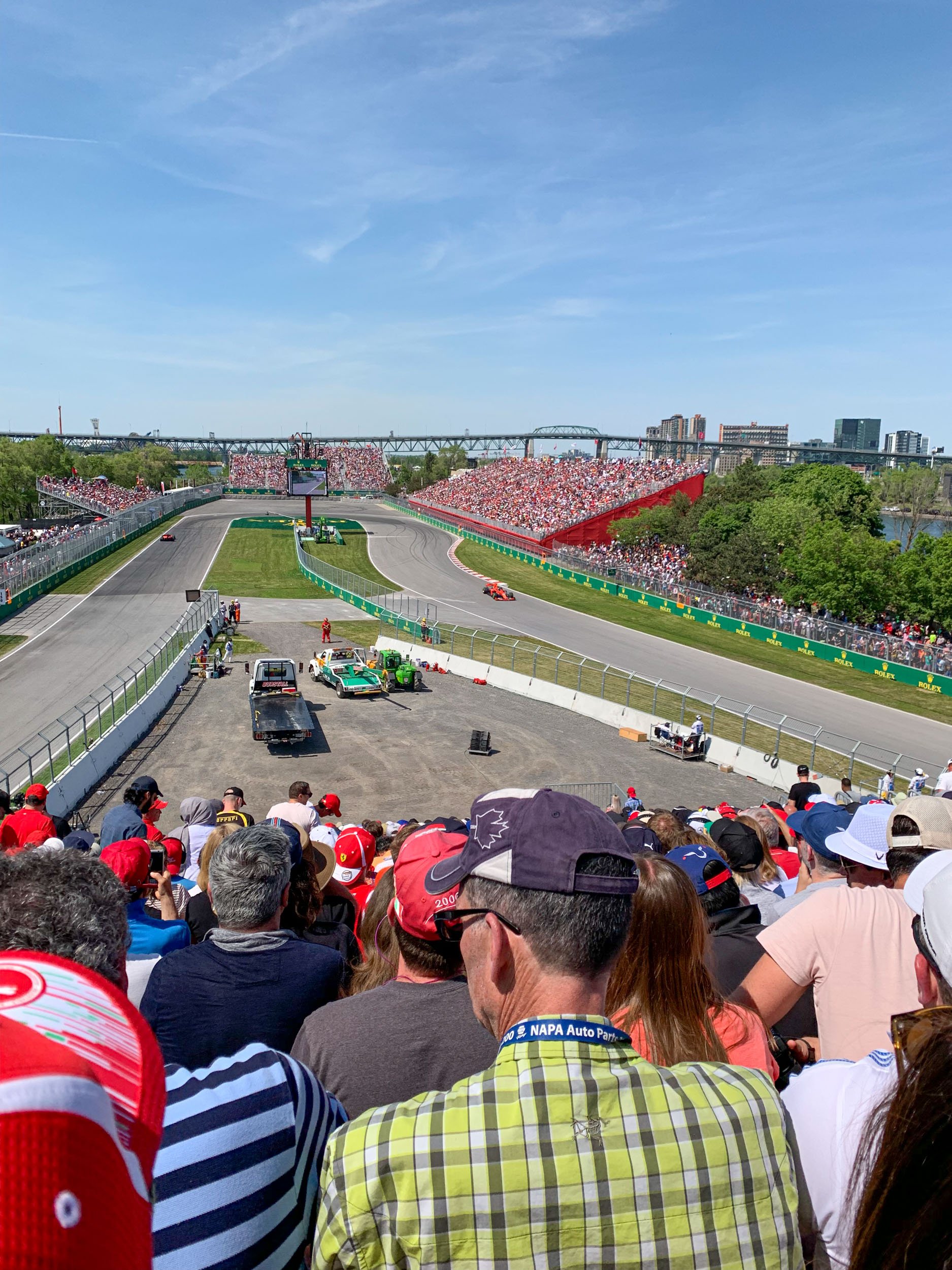 Sebastian Vettel leads the Canadian Grand Prix in Montreal for Ferrari