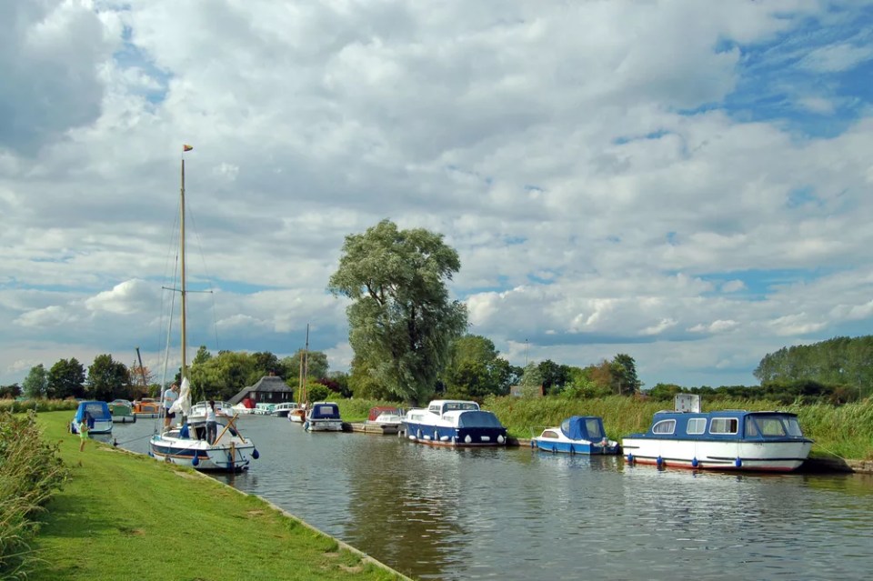 Boats on the Norfolk Broads, England