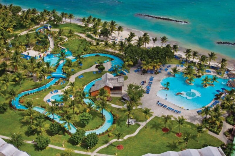 Aerial view of Coconut Bay Beach Resort & Spa in St. Lucia