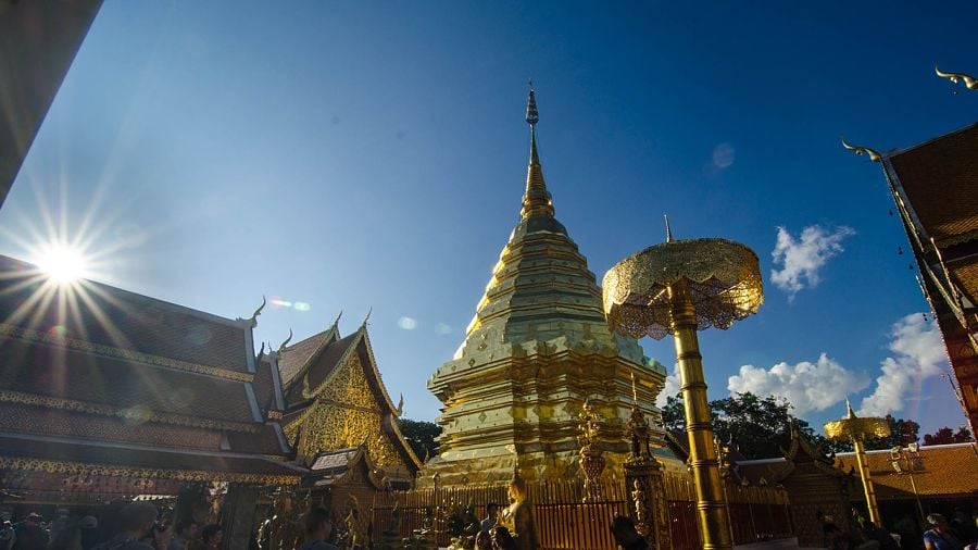 Seeing the golden temples and towers of Wat Phra That Doi Suthep is one of the best things to do in Chiang Mai.