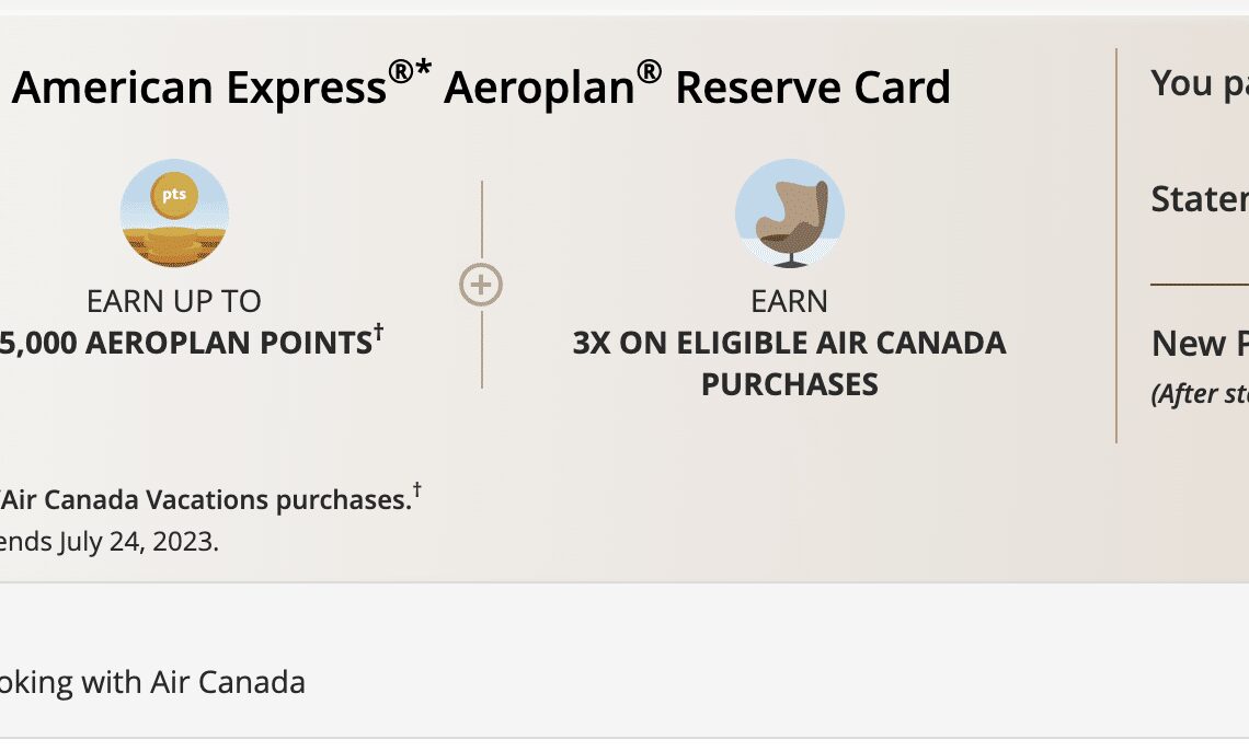 Amex Aeroplan Cards: In-Path Offers for Points + Statement Credit