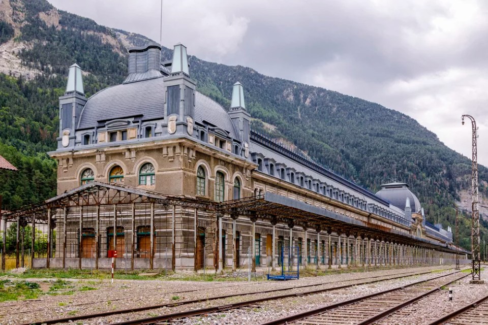 Abandoned railway station of Canfranc Huesca Spain