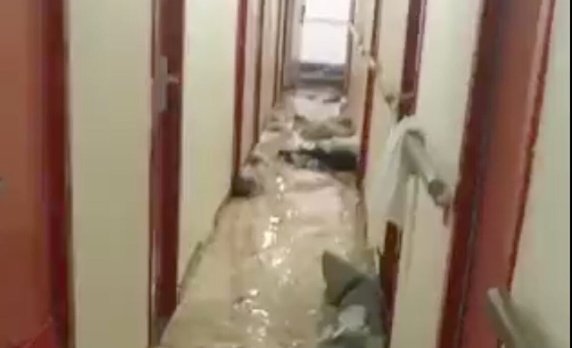 Cruise turns into nightmare as powerful storm floods ship and leaves passengers vomiting in hallways