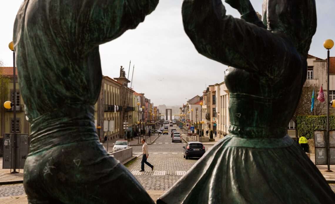 The view from the train station of Viana