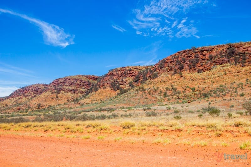 rugged red mountains of the  West MacDonnel Ranges,