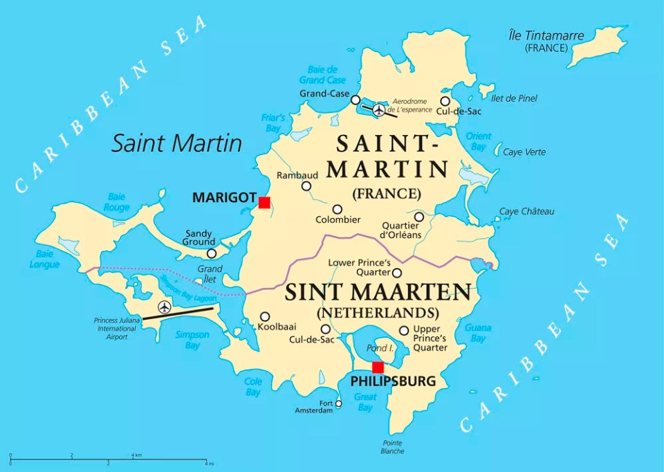 Saint Martin Political Map