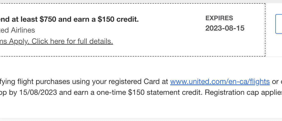 United Airlines Amex Offer: Spend $750, Get $150