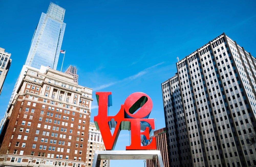 The Love Statue in the City of Brotherly Love: Philadelphia