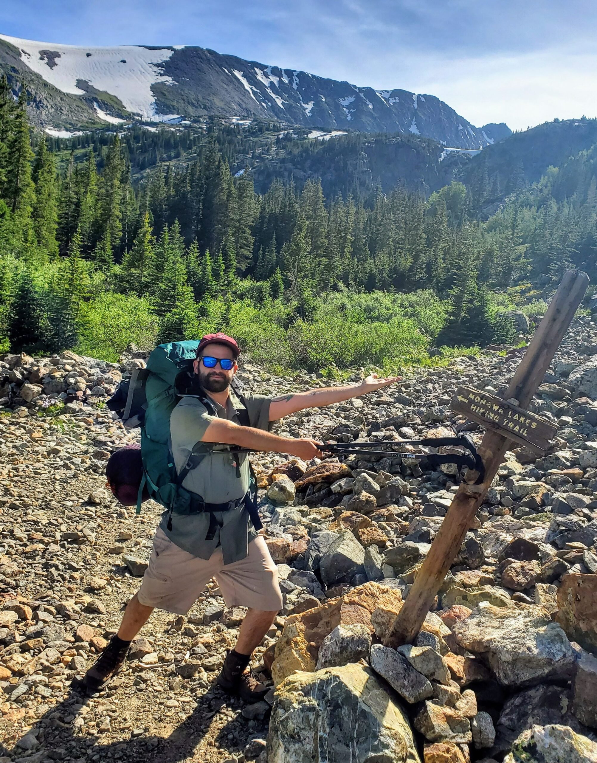 The author getting ready to hike Mohawk Lakes Trail on his first backpacking trip.