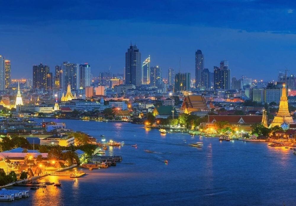 The city skyline of Bangkok, one of the best places to live in Thailand