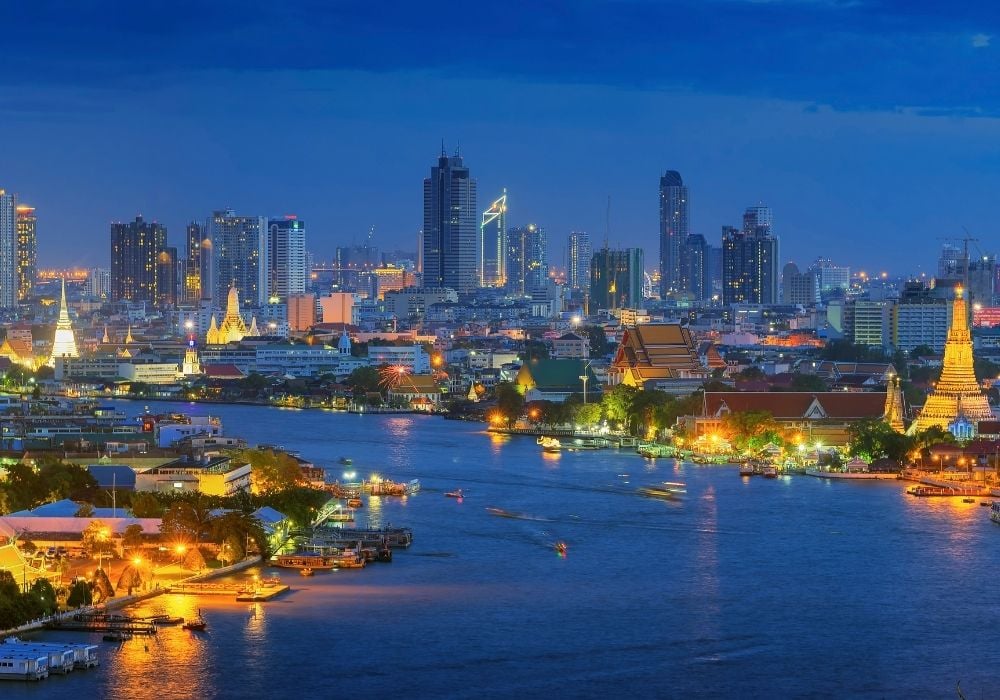 The city skyline of Bangkok, one of the best places to live in Thailand