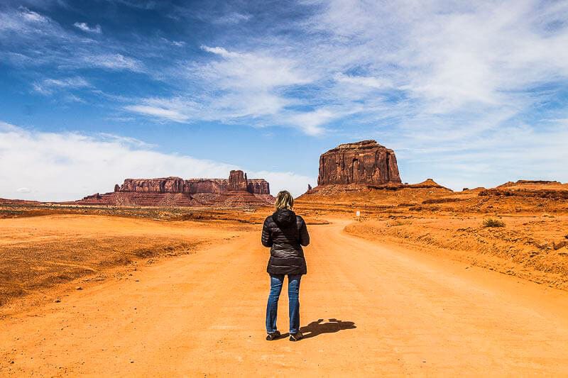 Standing and looking at Monument Valley