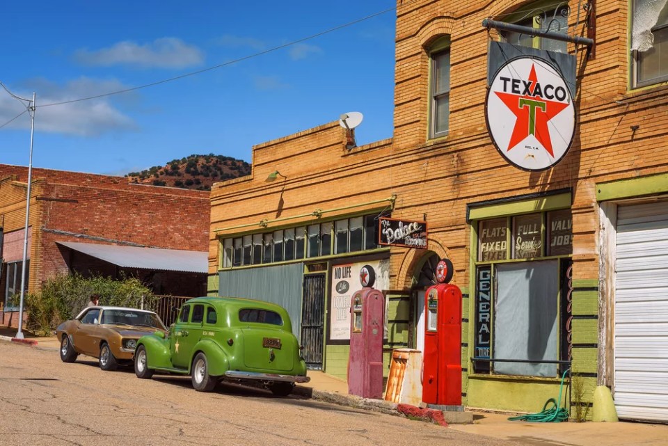 Historic Erie street in Lowell. This ghost town situated on the other side of the Lavender Pit Mine is now part of Bisbee.