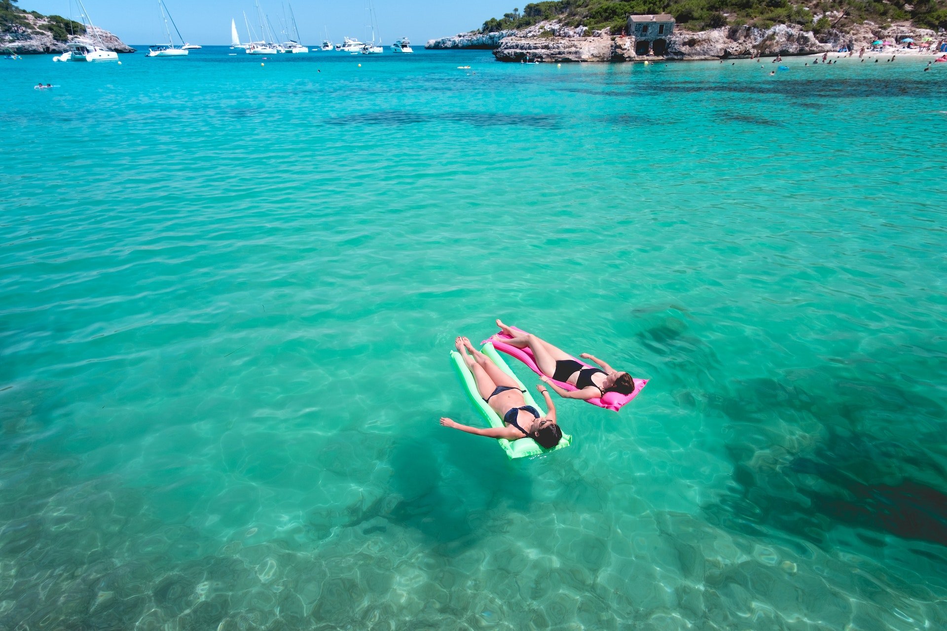 Women floating on the Mediterranean Sea around Mallorca, Spain (photo: Jo Kassis)