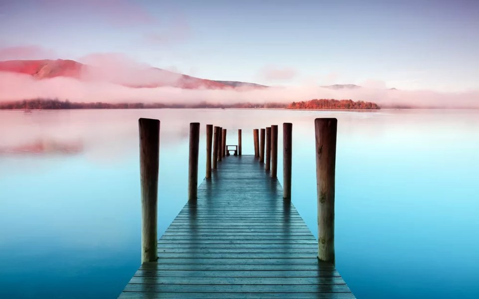 Ashness Pier in Lake District National Park