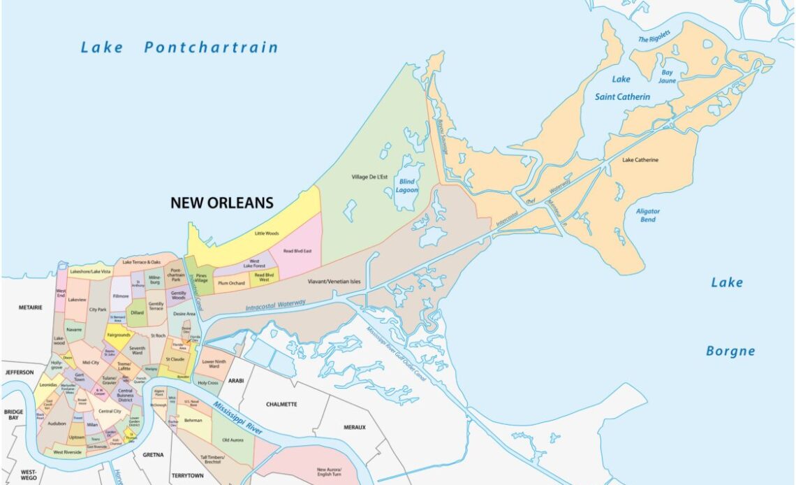 Map of neighborhoods in New Orleans