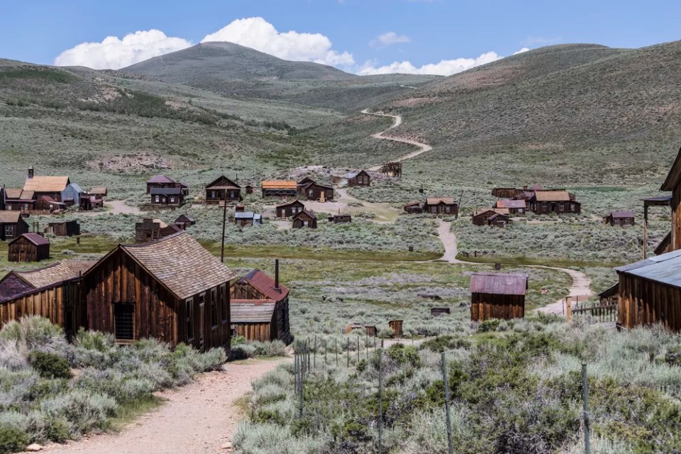 Bodie wild west ghost town at Bodie State Historic park in California's Sierra Nevada Mountains.