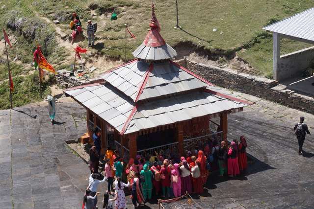 Temple of Budhi Nagin on the banks of the lake