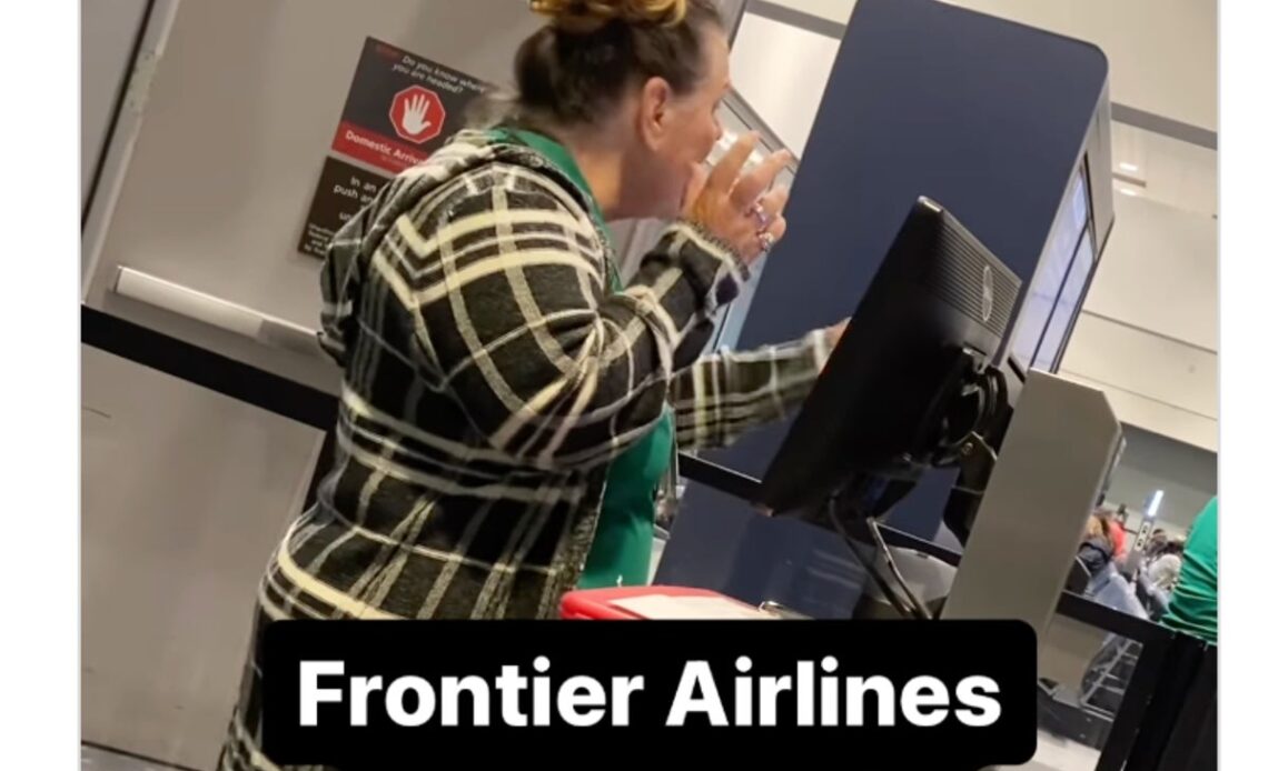 ‘Rude’ Frontier Airlines employee barks at passengers while rushing them through boarding gate