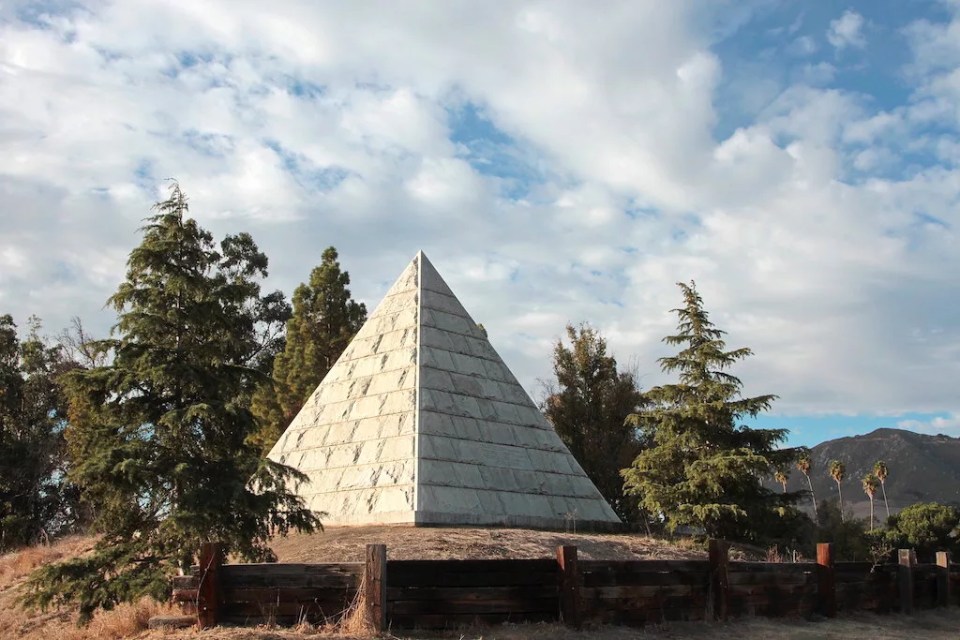 Old pyramid in the San Luis Obispo cemetery. San Luis Obispo, Ca.