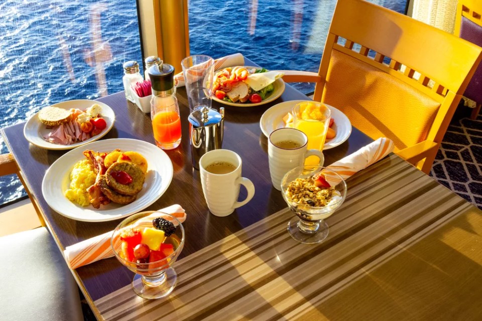 Dining Room Buffet aboard the luxury abstract cruise ship