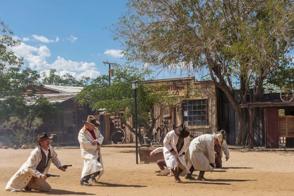 Pioneertown, California - Aug 10 2014: Scene from Gunfighters For Hire show on Mane Street