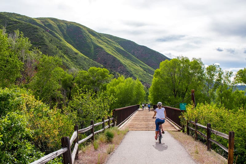 caz Bike riding the Rio Grande trail