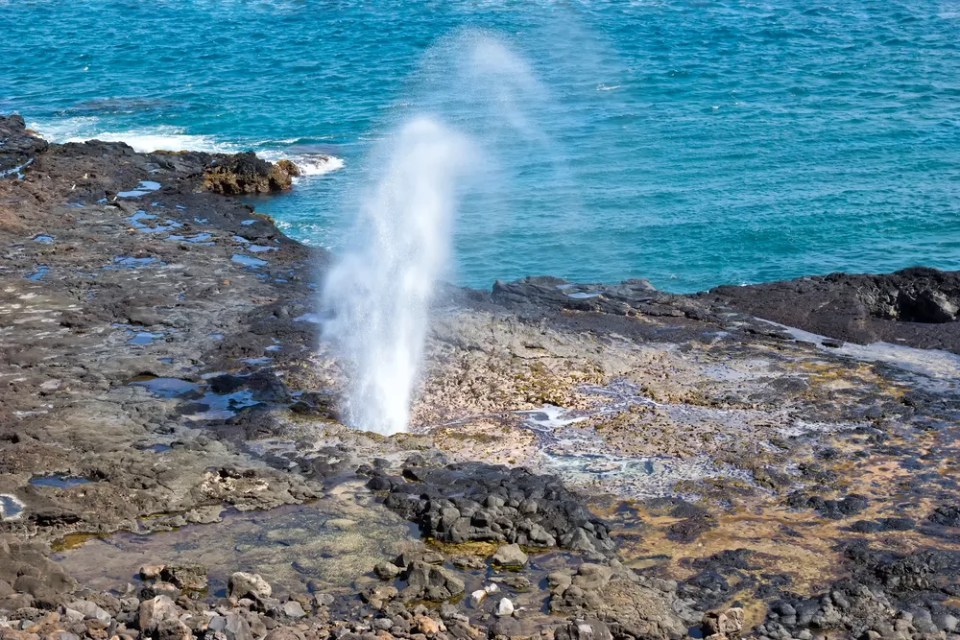 Spouting Horn Blow hole on Kauai Island