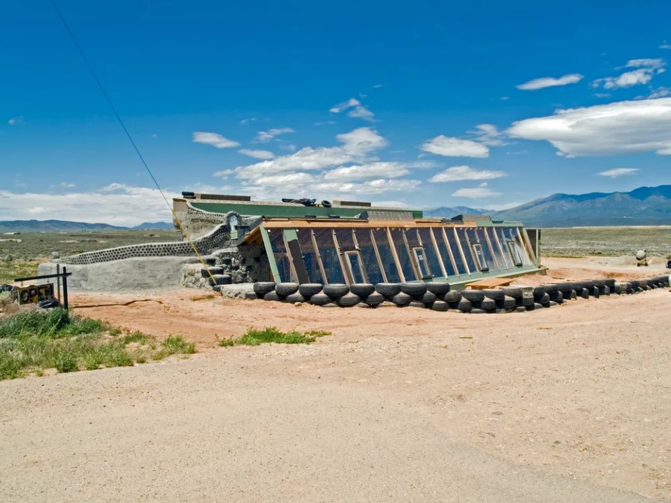 Earthship educational center under construction in Taos County, NM