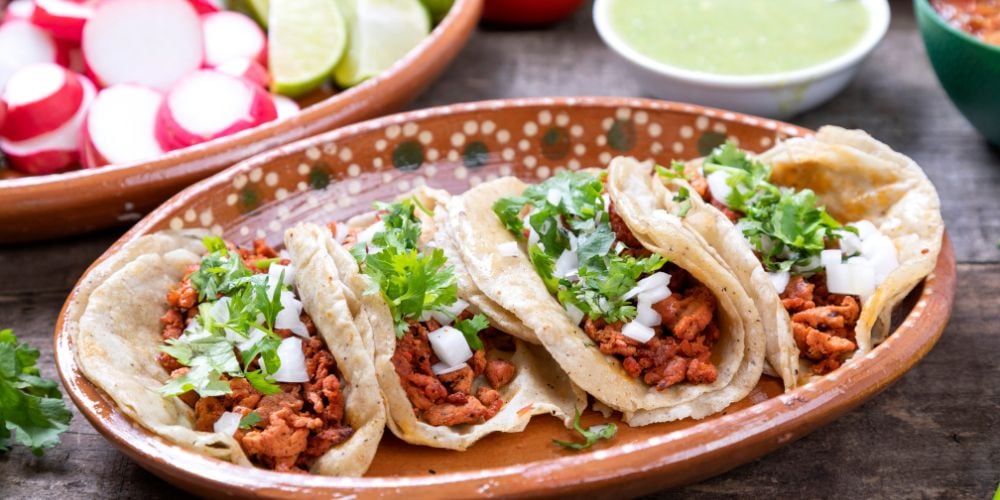 Authentic tacos at a Mexican restaurant in Denver