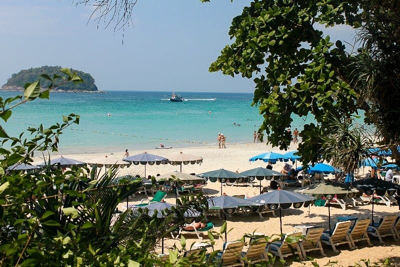 chairs and umbrellas on the sand