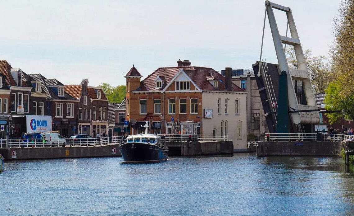 Weesp Netherlands - Scenic view of the charming town and canal