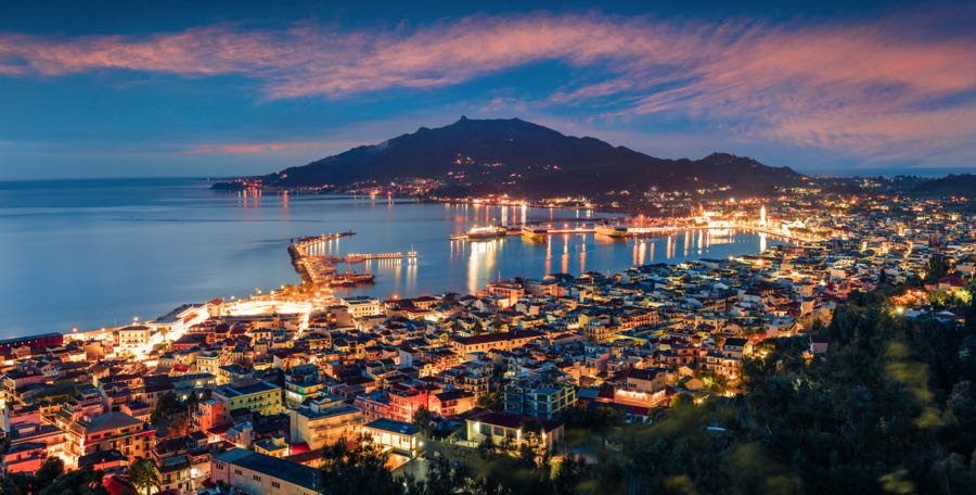 Aerial view of Zante Town