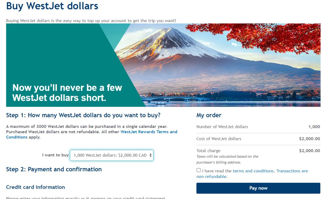 Buy WestJet Dollars with a 40% Discount