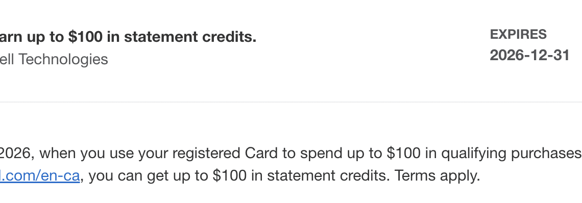 Dell Amex Offer: Spend $100, Get $100