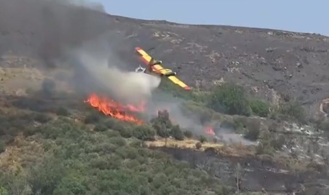 Greece plane crash: Fire fighting plane crashes to the ground in Evia leaving ‘two people’ dead