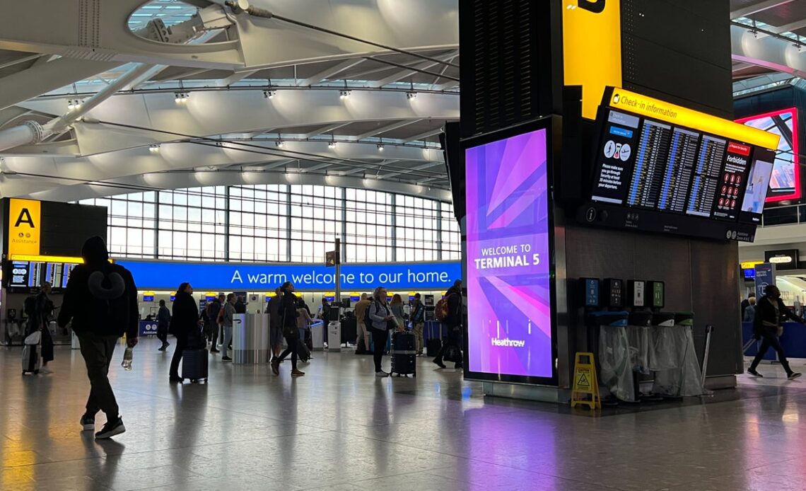 Heathrow passenger numbers ‘consistently below pre-pandemic levels’ due to cost of living crisis