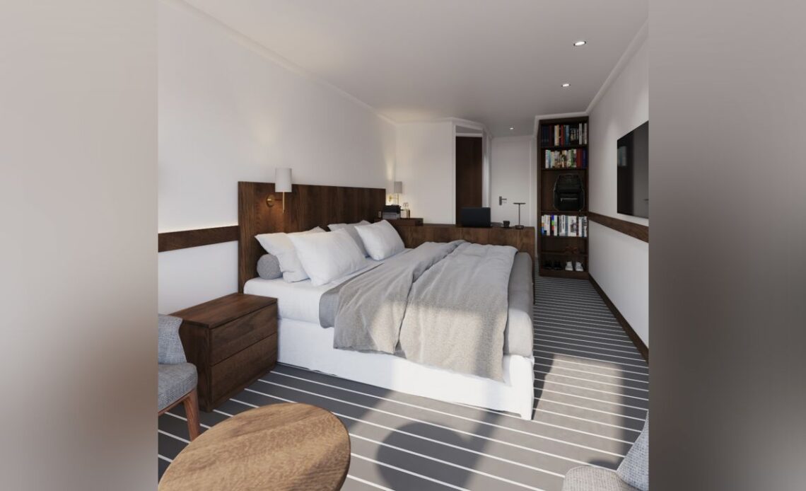 Staterooms on the new ship will have 20 square feet more per cabin, say Miray Cruises.