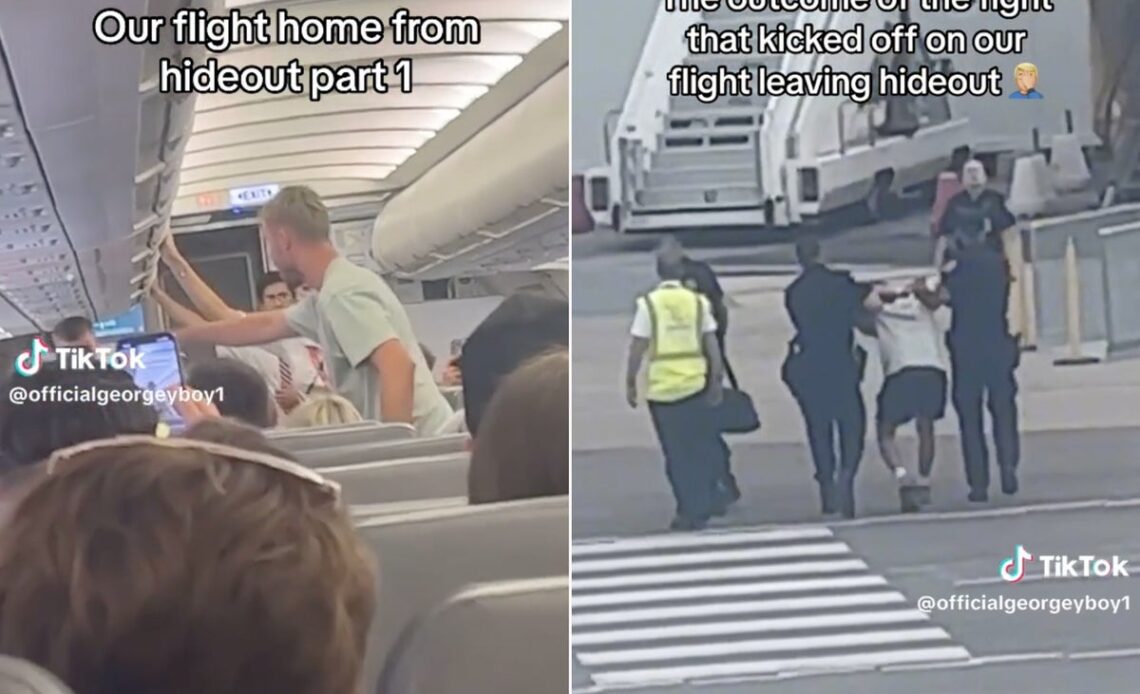 Man tackled by passenger after trying to open Ryanair plane door moments before take-off