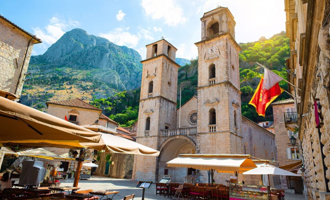 The charming town of Kotor in Montenegro sits on a stunning jewel-toned bay.