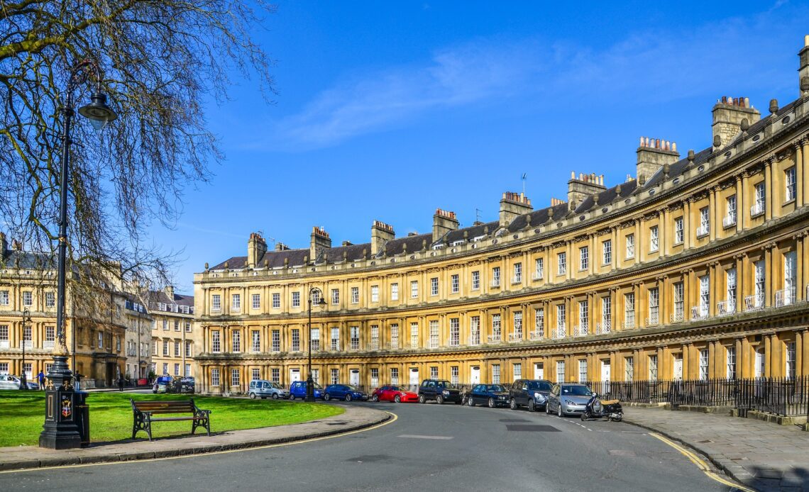 The Circus townhouses in the city of Bath.