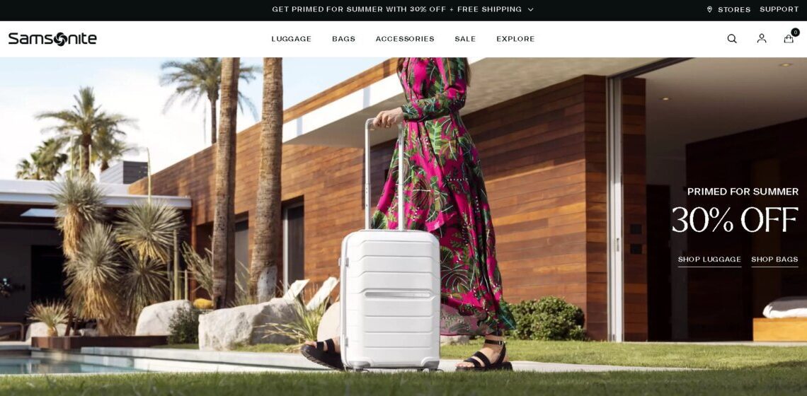 Samsonite Landing Page