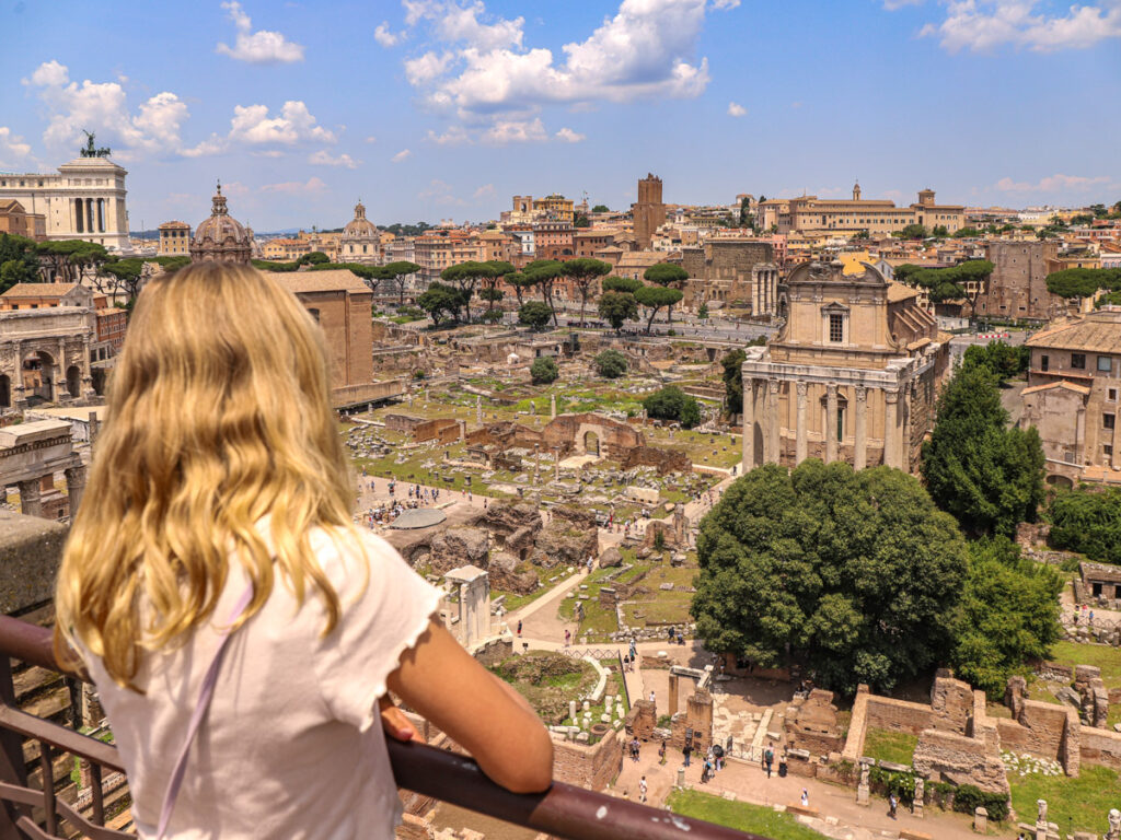 savannah looking out over the roman forum from terrace