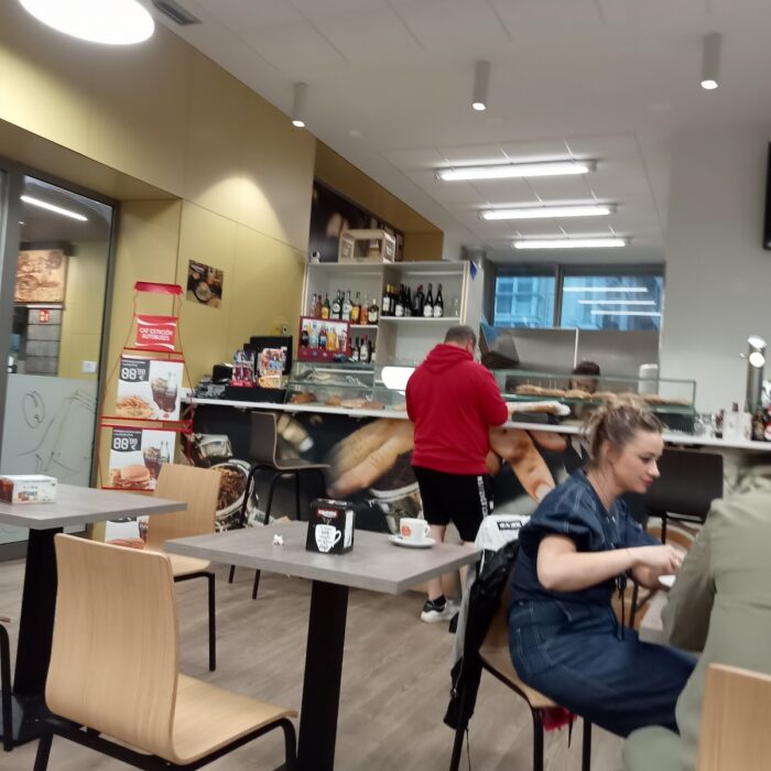 A cafeteria at Santander Bus Station