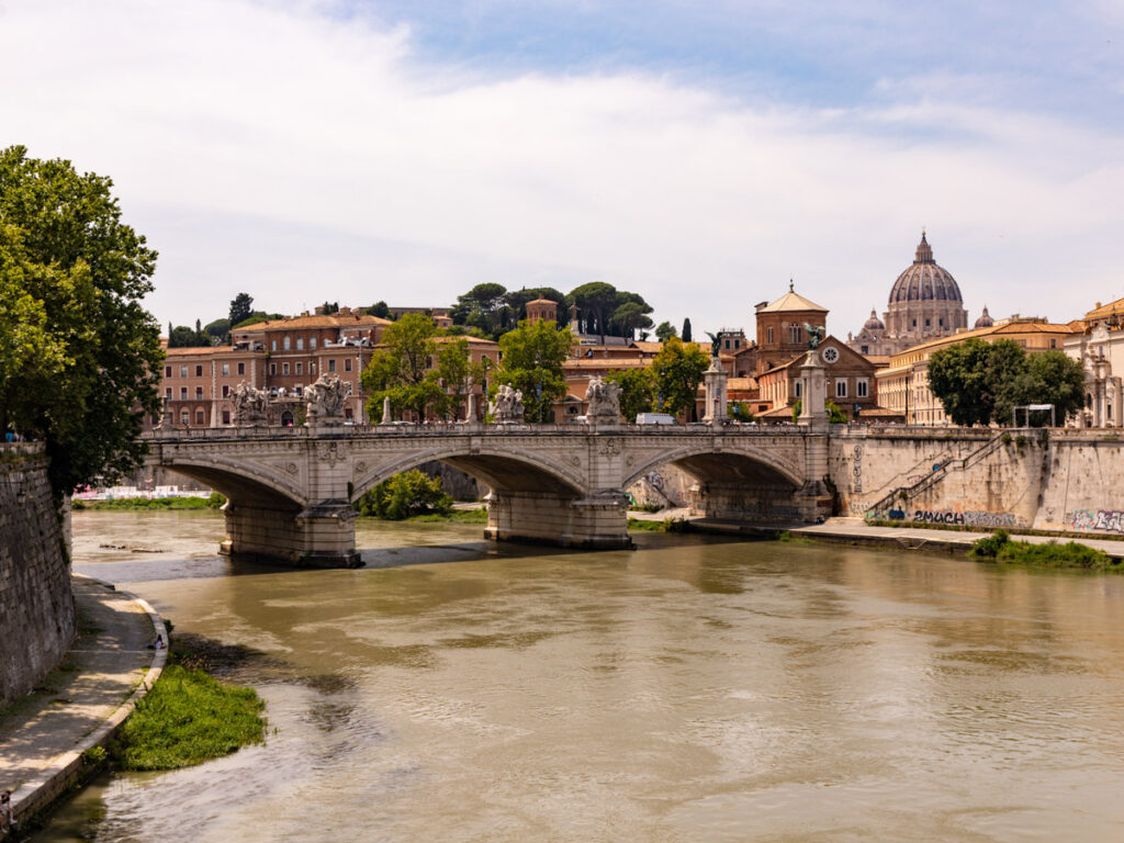 view of vatican from the river tiber