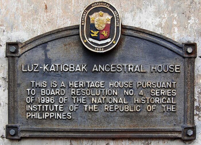 Luz katigbak House historical marker