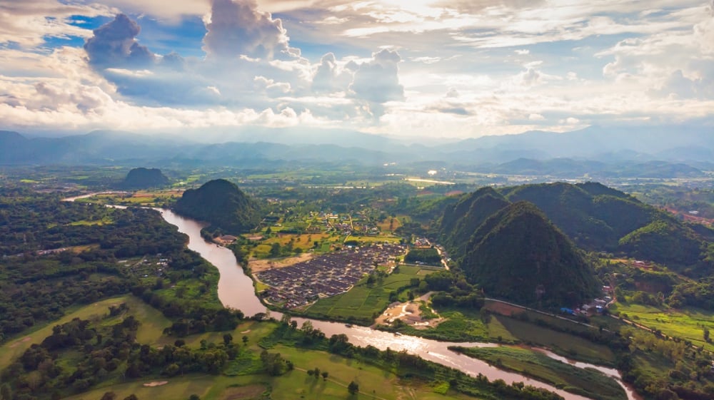 Ariel view of Chiang Rai city