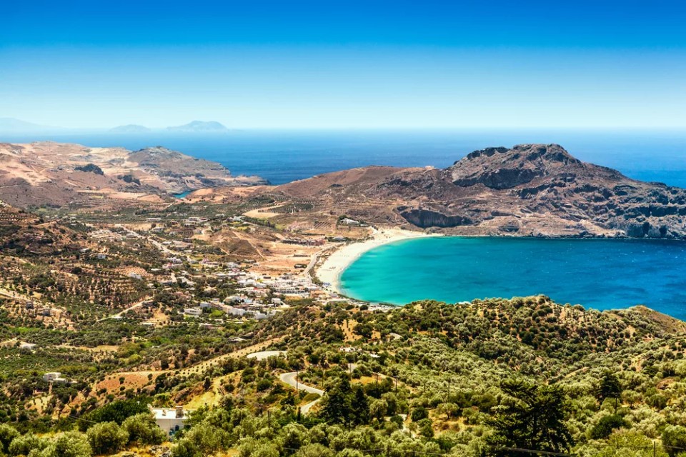 Crete island in summer. Panoramic view.